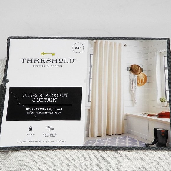 Threshold Accents | Threshold 999 Blackout Curtain White Linen Aruba